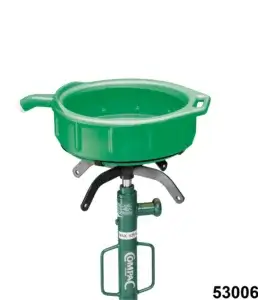 A green circular object with handles rests atop a metal support structure, likely a piece of equipment, against a white background. The text "53006" is present below.